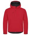 Heren Hoodie Softshell Jas Clique Classic 0200912 Rood