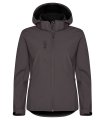 Dames hoodie Softshell Jas Clique Classic 0200917 Donkergrijs
