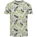 Heren T-shirt tropische print Native Spirit NS350 Ivory Palm Leaves