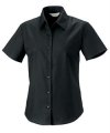 Dames blouse korte mouw Oxford Russell 933F zwart