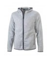 Hooded Fleece jacket JN589 light melange-carbon
