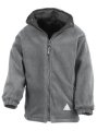 Jassen Junior Reversible Stormproof Jacket Result R160JY fleece black grey