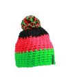 Muts Crocheted with Pompon MB7940 neon-green/neon-pink/black