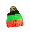 Muts Crocheted with Pompon MB7940 neon-orange/neon-green/black