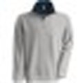 Sweaters met korte rits, trucker sweater Kariban K206, HEATHERGREY-NAVY