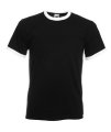T-shirt Ringer Tee Fruit of the Loom 61-168-0 zwart-wit