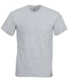 T-shirts V hals Fruit of the Loom heather grey