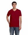 Goedkope T-shirts V hals Gildan softstyle 64VOO cherry red